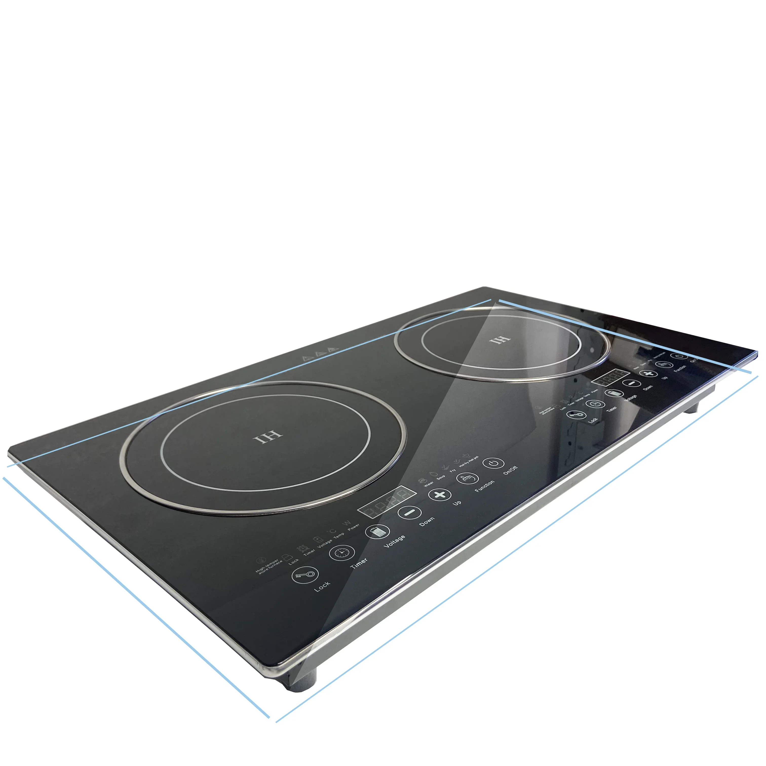 new touch black glass crystal board embedded 2 in 1 induction cooker and infrared cooker