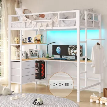 Twin Loft Bed with Desk 1