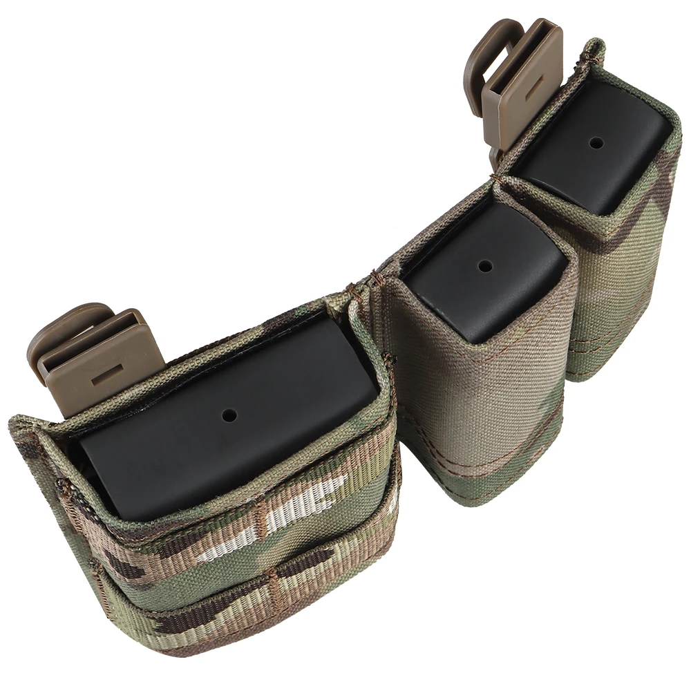 Magazine Pouch Tactical 5.56 9mm 1 + 2 Magazine Pouch KYWI Wedge Insert Shorty MAG Bag MOLLE M4 G17 AR15 Airsoft Belt Vest Gear with Maclice Clip