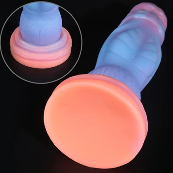 10inch Monster Dragon Dildo Colourful Luminous Dildo Huge Butt Plug Anal Toys for Women Men Glowing Dildo Penis Strapon Sex Toys 3