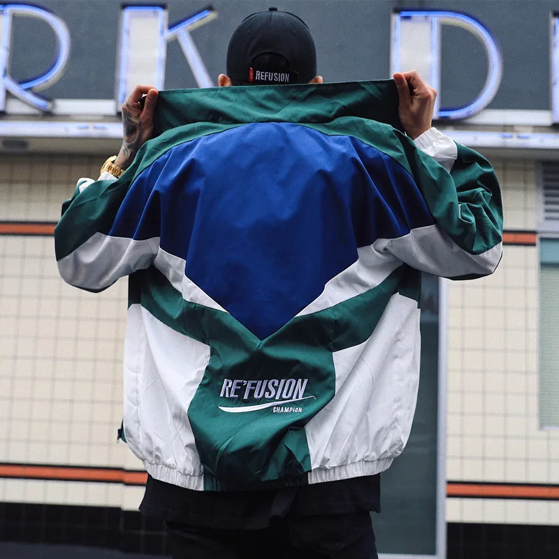 Varsity Thin Jacket Men Women Harajuku Casual Color-block