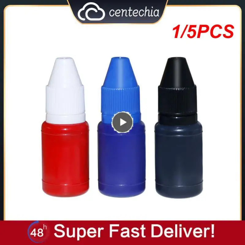 

1/5PCS 10ml Flash Refill Fast Drying Stamping Ink Inking Self-Inking For Photosensitive Stamp Oil Black Blue