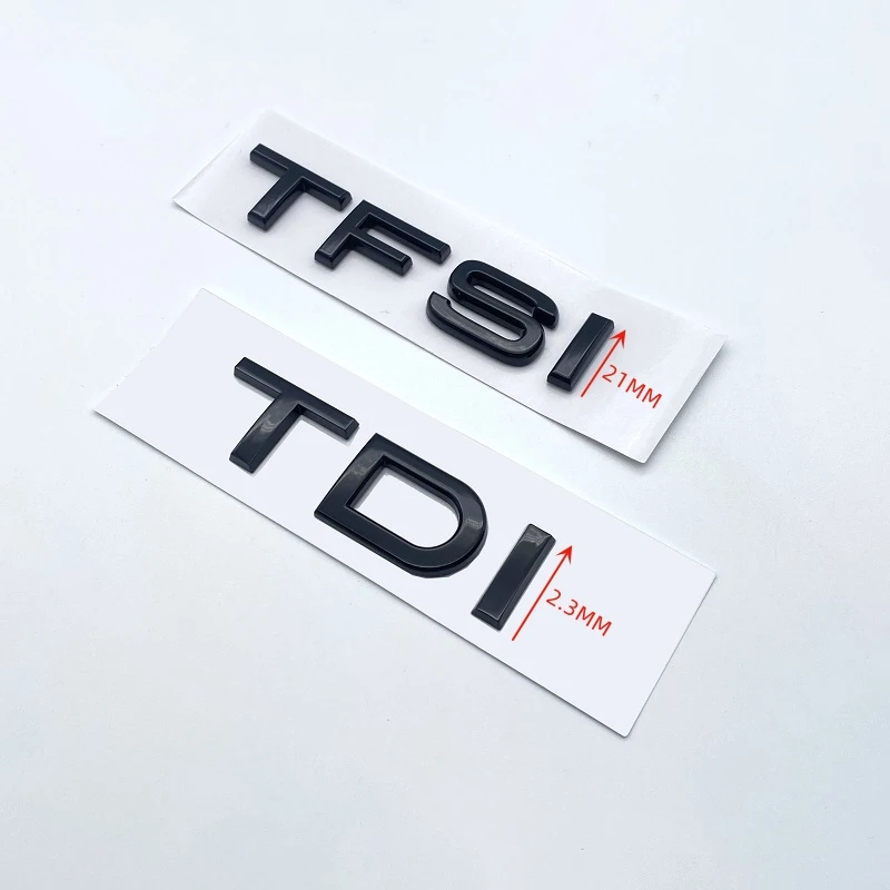 3D Chrome nero lucido ABS TDI TFSI auto emblema posteriore adesivo per Audi A1 A3 A4 A5 A6 A6L A7 A8 S3 S6 Q3 Q5 Q7 TT S RS