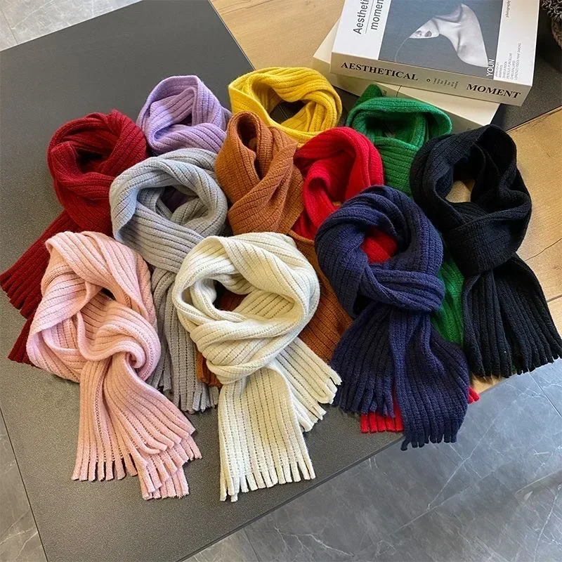 Baby Scarf Children's Scarf Retro Western Style Small Scarf Baby Striped Bib Boys Girls Solid Color Tassel