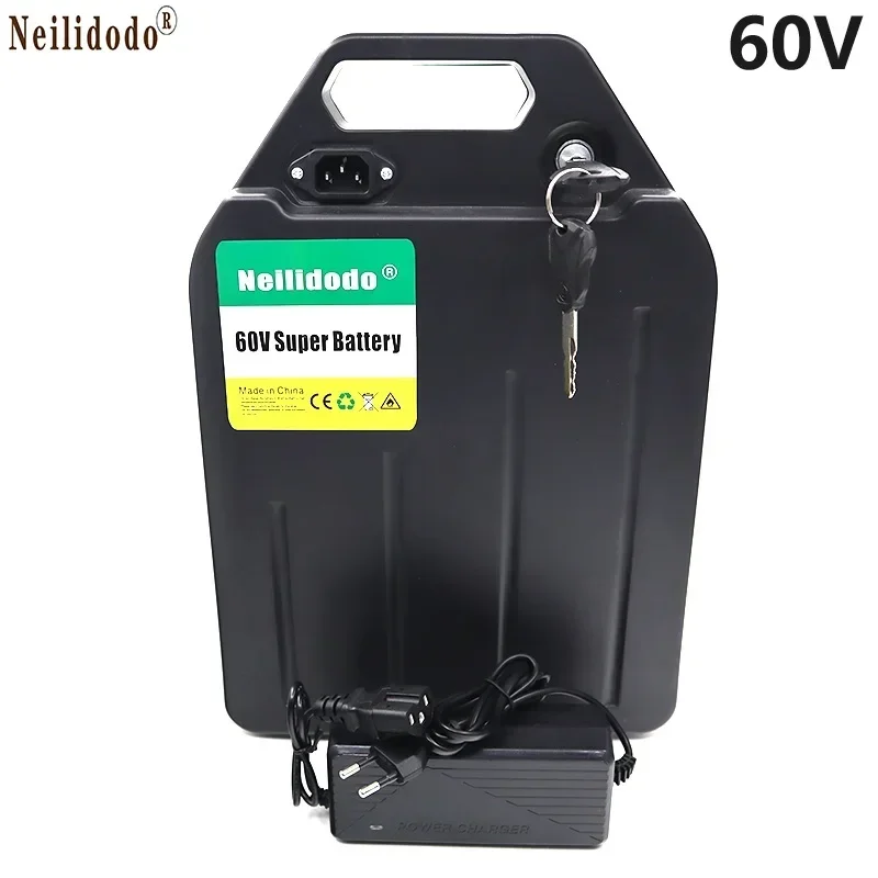 

Aviation Arrival 60V Super Battery Waterproof Lithium Ion Rechargeable Battery Pack with Charger,for:Electric Bicycles,Scooters