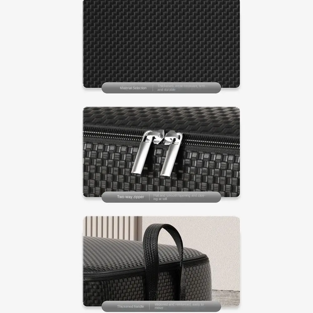 New  Weave Storage Bag Foldable Closet Organizer Storage Containers Dust-proof Storage Bags Sorting Storage Box with Handles 4