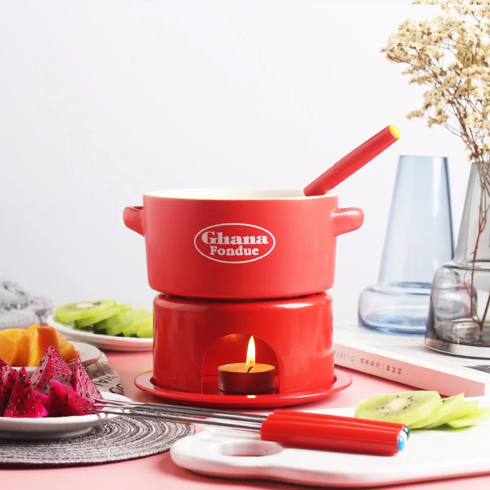 Hg-063 Cheese Small Ice Cream Hot Set Chocolate Cheese Melting Furnace Home Ceramic Alcohol Stove