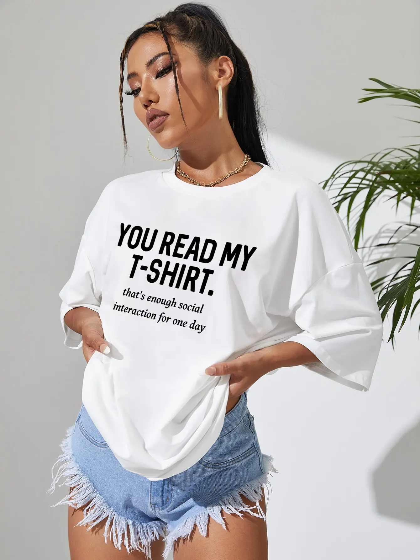 Afstem Angreb pulsåre That'S Enough You Read My Tshirt Cotton Woman T-Shirts Outdoor Daily T- Shirts Street Creativity T-Shirt Hip-Hop Casual Tshirt