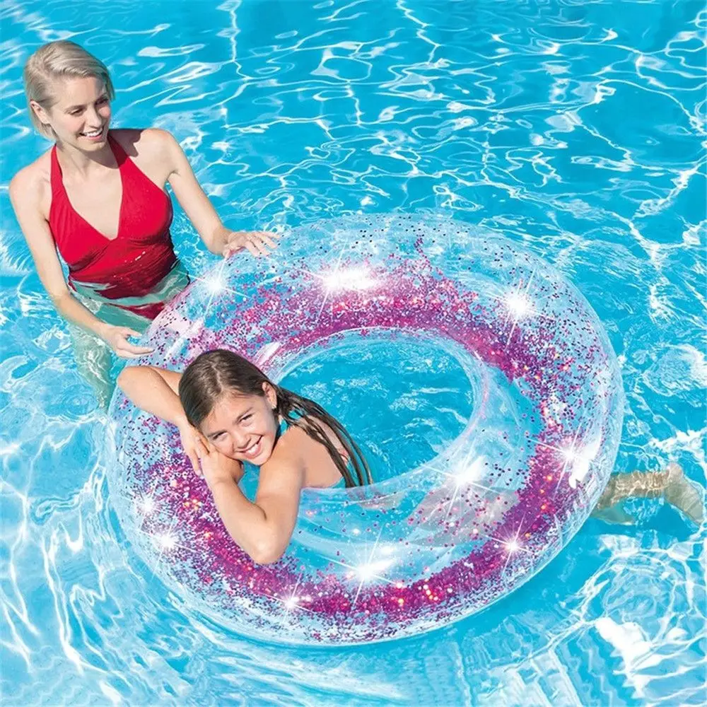 Summer Glitter Inflatable Transparent Swimming Pool Swimming Ring Safety Float Circle Pool