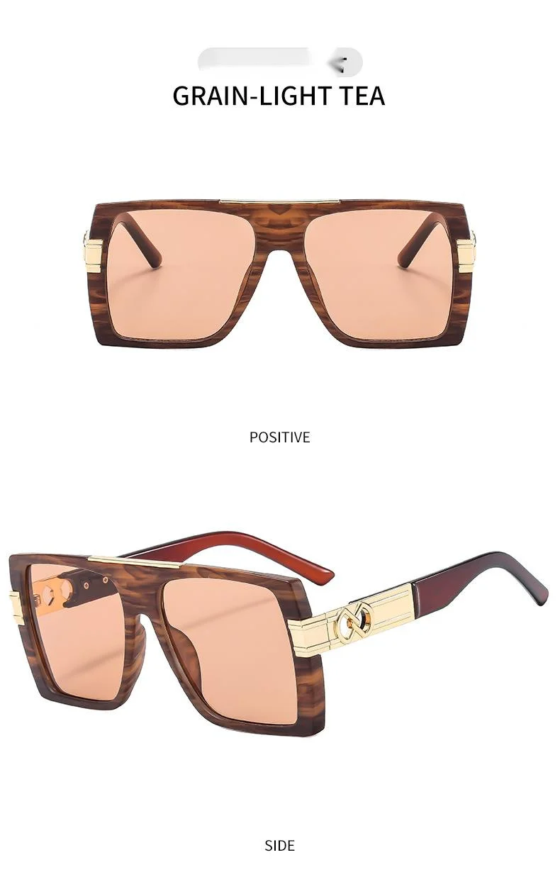 Personalized Large Frame Sunglasses For Women Flat Top Metal Design_voghion.com