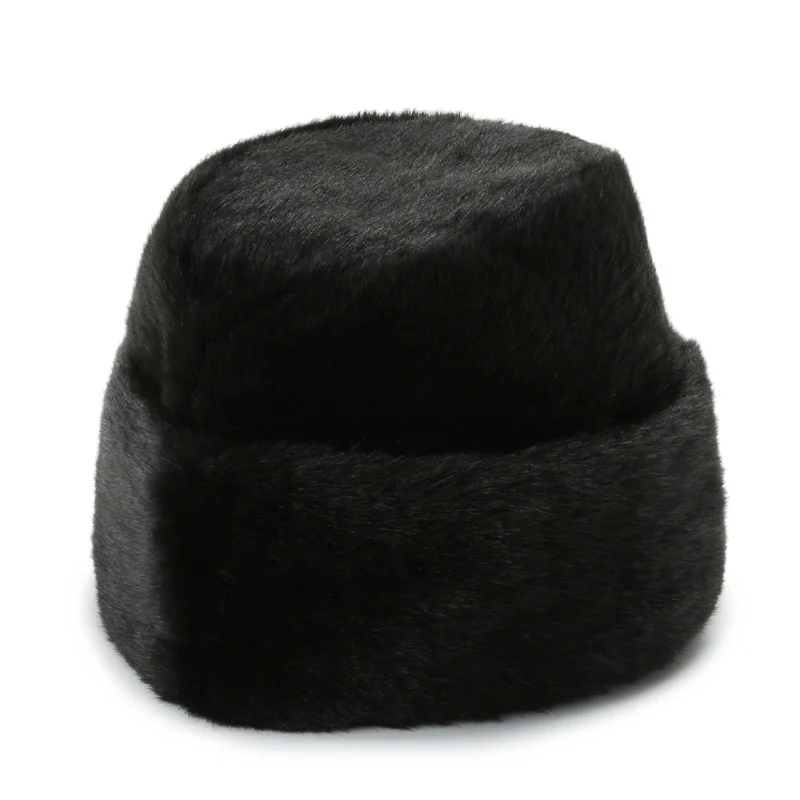 Russian Winter Cap Thickened men's Old Hat Imitation Mink Hair Dad Old Hat Russian Toboggan Pillbox