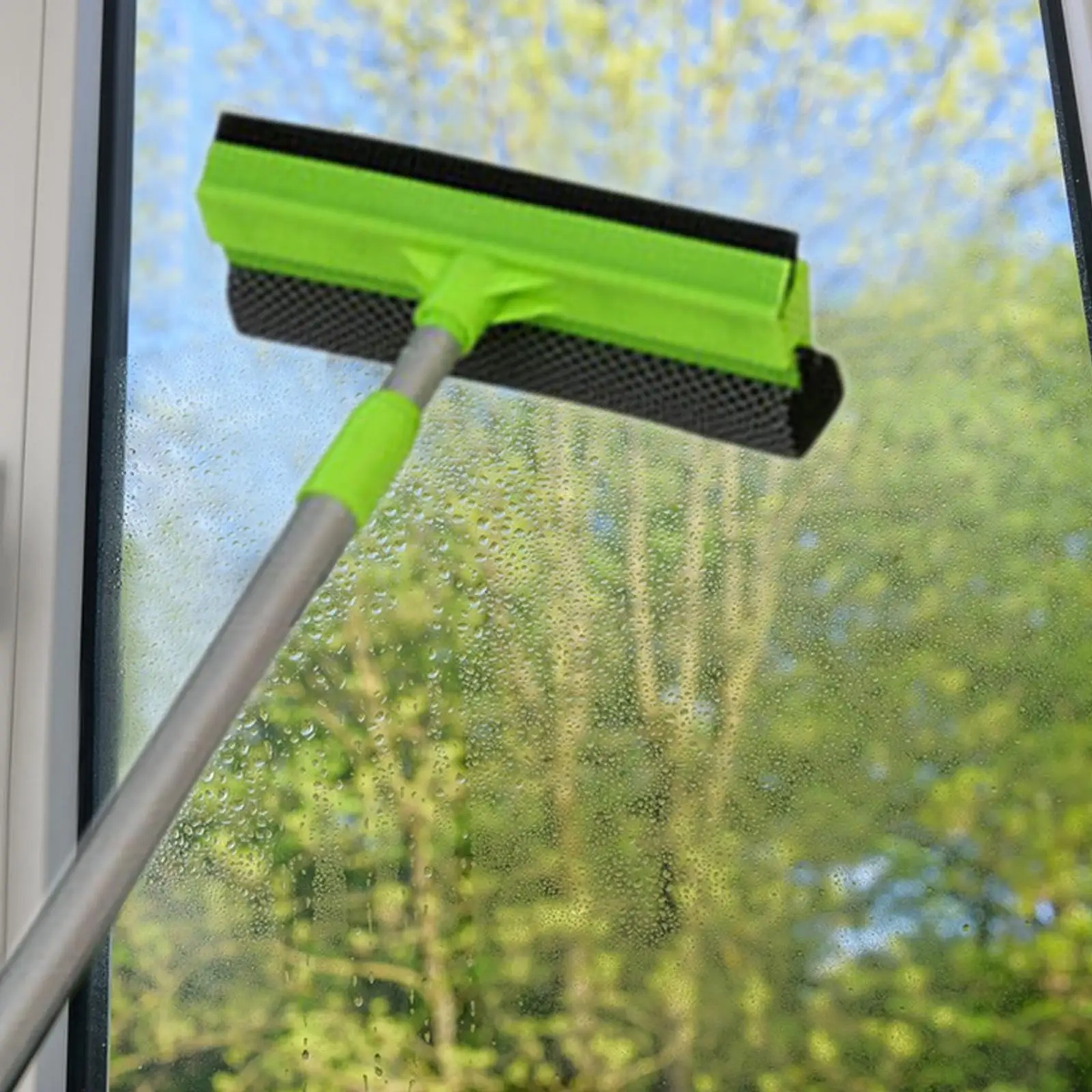 Window Cleaner 2 in 1 Squeegee Long Handle Detachable Professional for Shower Door Home Car Windshield Glass