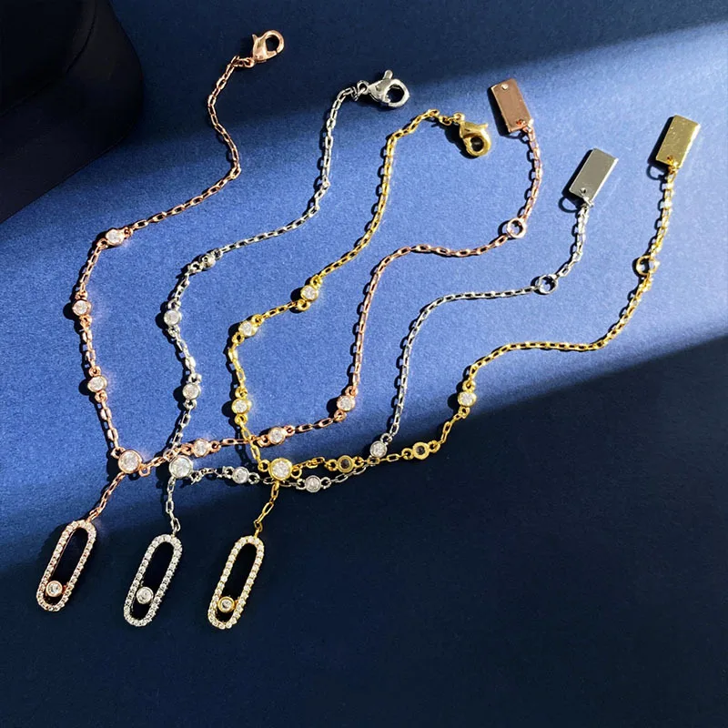 

Personalized niche paper clip, zircon, dynamic tassel design, anklet