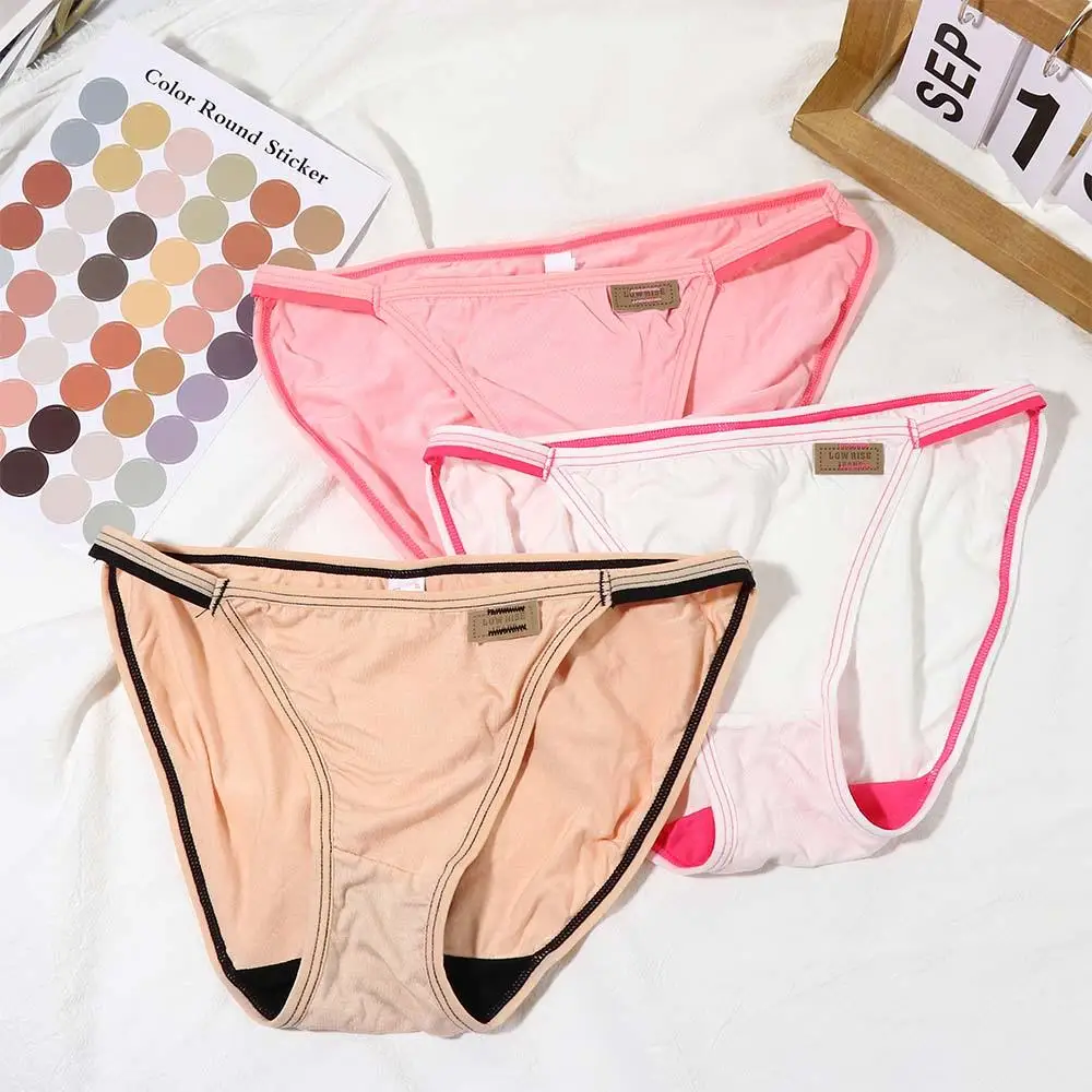 

Soft 6 Color Cotton Modal Panties Underwear Low Rise Sexy Briefs Thong Panties G-String