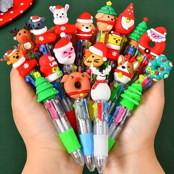 20pcs Mini 4-Color Round Ballpoint Pens - Fine Writing Tools for Office & Study, Christmas Gift Idea, Christmas Stationery 2