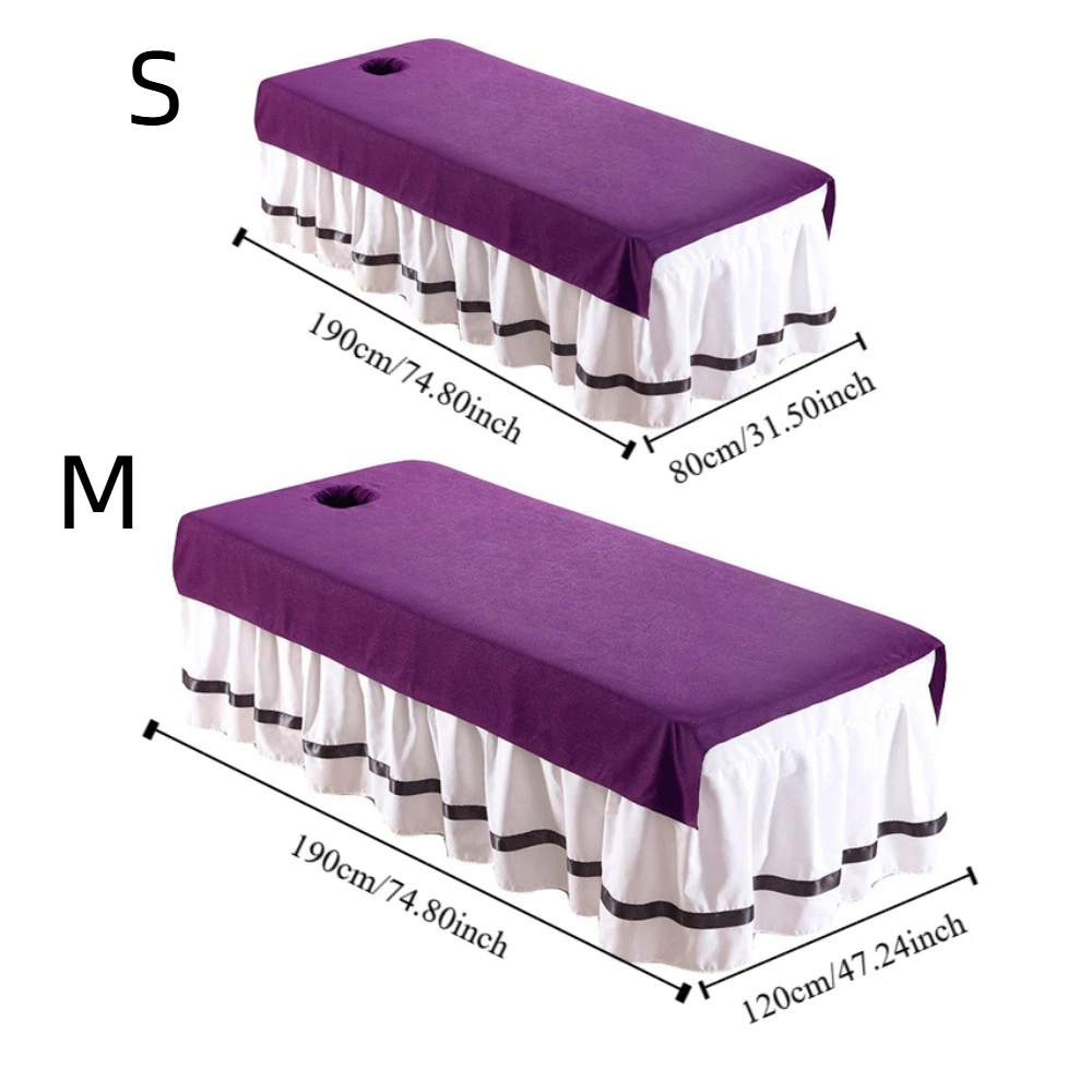 Comfortable Beauty Salon Bed Sheet Oil-proof with Holes Massage Bed Bedspread Washable Soft SPA Bedspread Massage Treatment