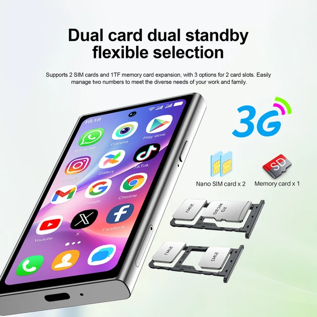 SERVO -Mini Smartphone Android S27, Petit Smartphone, 3G, WCDMA, 16 Go, Dean Play, PRWiFi, Déverrouillage du visage, 4.0 ", Téléphone portable mignon, Touristes, EpiStandby 4