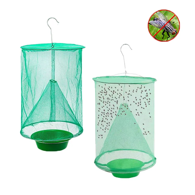 1/2/3Db Fly Trap Kültéri Kert Függő Légygyilkos Kártevő Újrahasznosítható Légykapó Horgos Gézhálóval Ellát