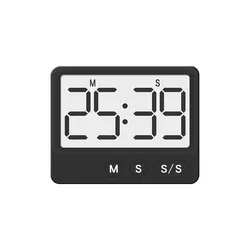 Enhanced Digital Kitchen Timer with Large LCD Display and Magnetic Countdown Function, Mute Feature, Maximum 99 Minutes 59 Seconds (Black)