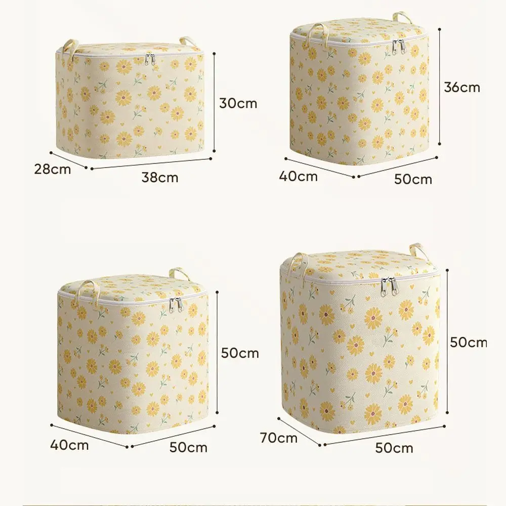 Foldable Quilt Storage Bag Gift Little Daisy with Handles Closet Organizer Non-Woven Sorting Storage Box Home 6