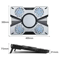 Aluminum Alloy Laptop Cooler Semiconductor Chip Base Cooling Tablet Stand Fan Pad - Image 2