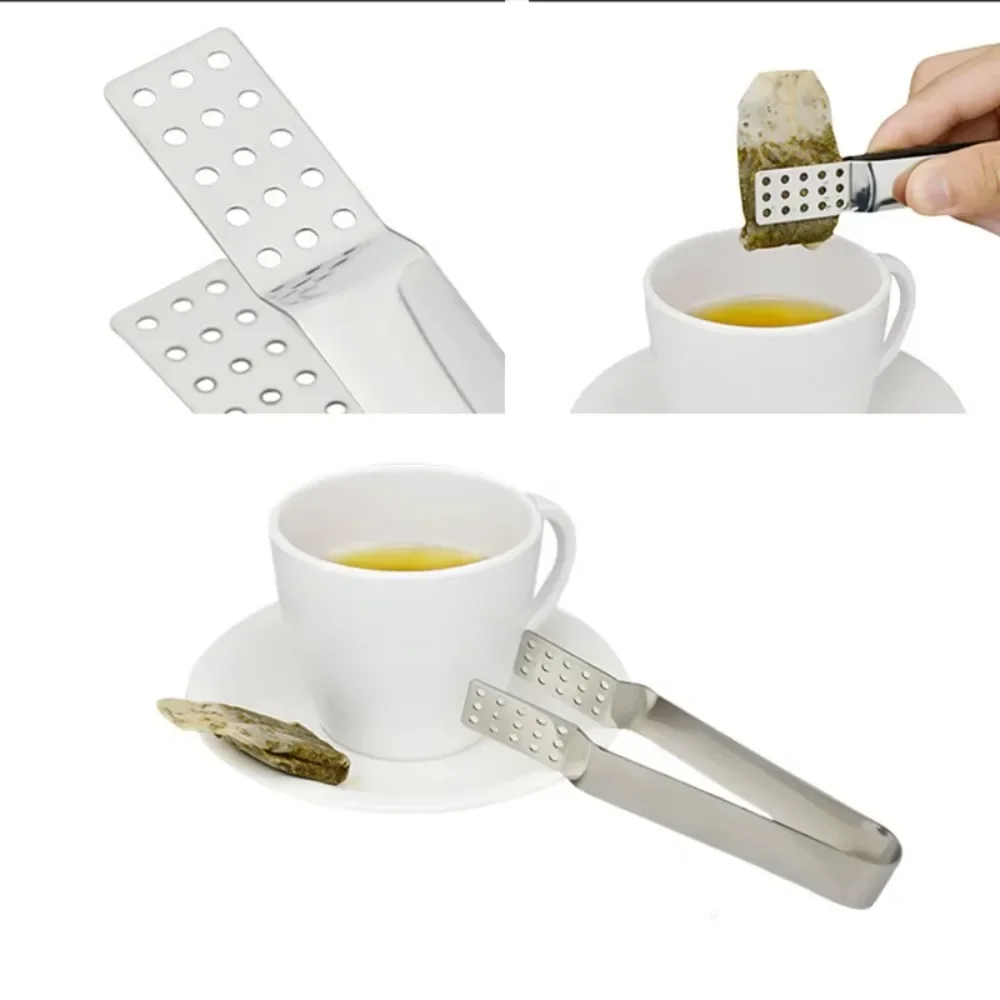 Tea Bag Clip Lemon Tweezer Ice Sugar Barbecue Clip Home Kitchen Gadget Teaware Tong Squeezer Food 1PC