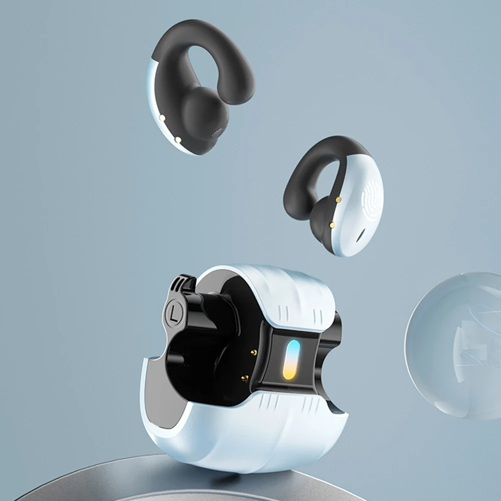 Wireless Bluetooth 5.3 Ear Clip Earbuds with Surround Sound & Touch Control