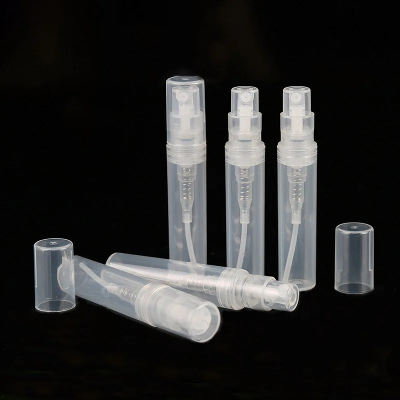 50/100PCS/LOT Small Round Plastic Containers Perfume Spray Sample Bottle Atomizer Empty Cosmetic Containers