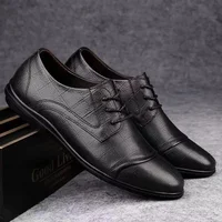 New Men's Versatile Pointed Toe Soft Bottom Business Casual Shoes for Work Security Dad Shoes Comfortable Leather Loafers