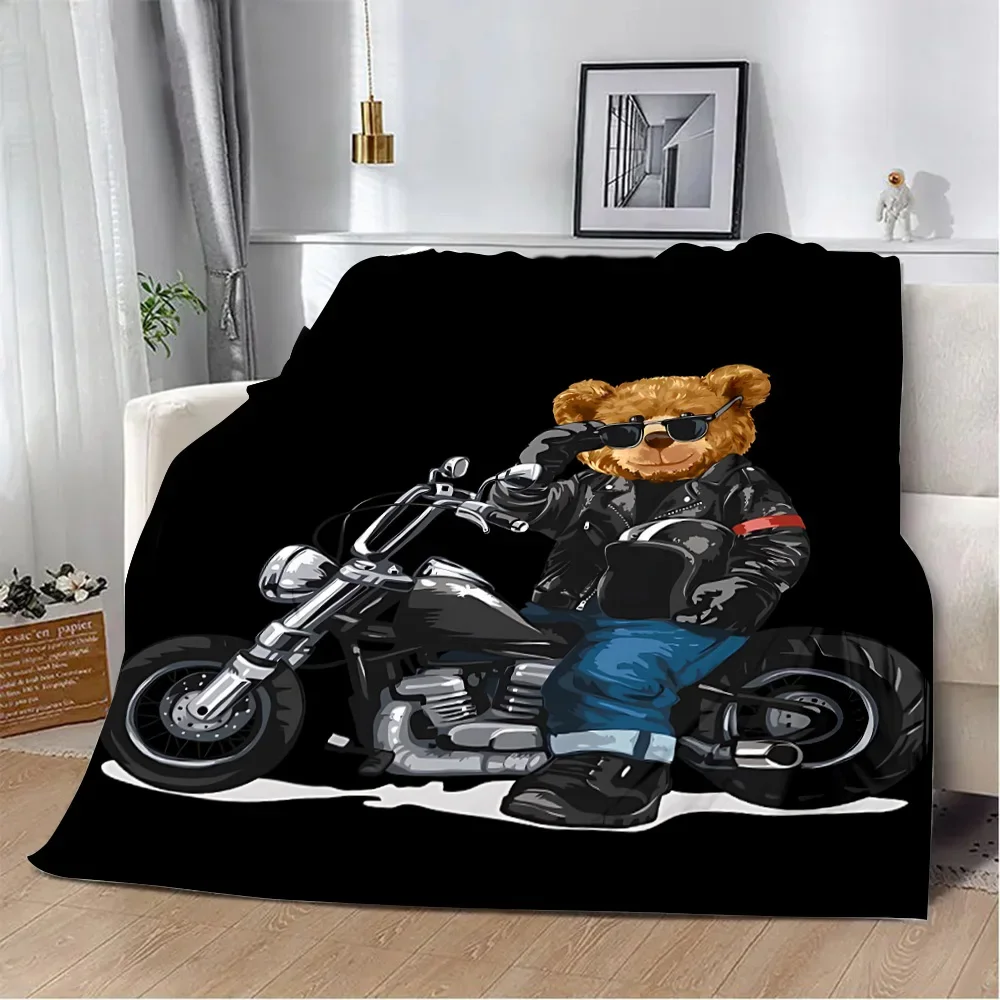 Cartoon Anime Printed Blanket Picnic Blankets POLO Bears Warm Blanket Soft and Comfortable Blanket Home Travel Birthday Gift 6
