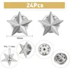 24Pcs Platinum Star Badge Lapel Pin Pentagram Alloy Brooch Pin Veterans Day Star Pin Military Award Pins Labor Day 4th of July 2