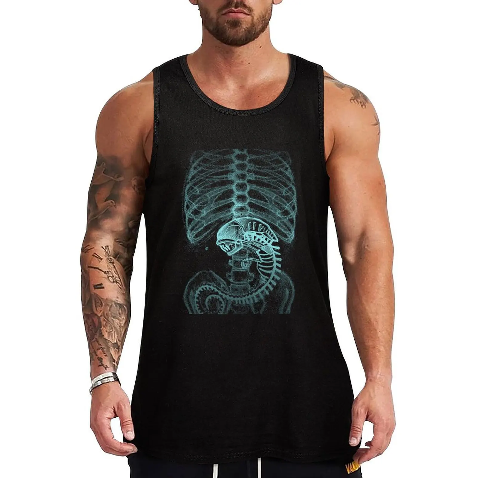 

Classic Radiography, Alien T-Shirt X-Ray Tank Top Man clothes for gym Sports shirt man