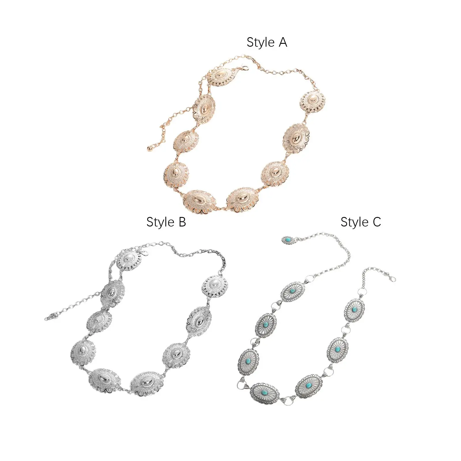 

Metal Oval Waist Chain Links Belt Wedding Anniversary Gift Multifunctional Durable for Evening Gowns Prom Dresses Elegant