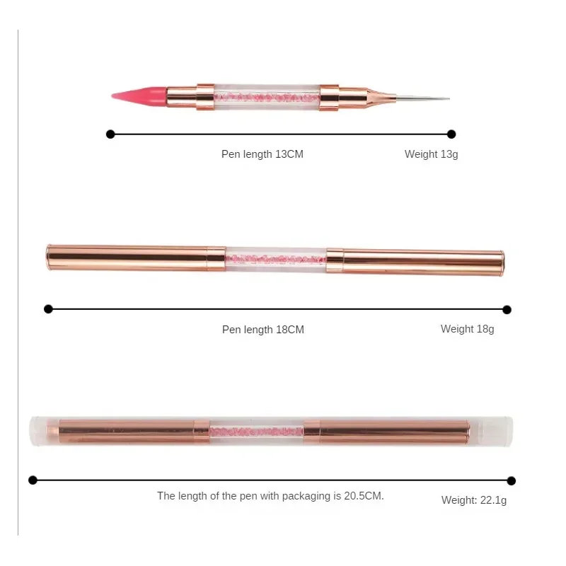 Wax Pencil for Rhinestones,Acrylic Handle Nail Art Rhinestone Applicator Double Head Dotting Pen Jewel Rhinestone Picker Tool 6