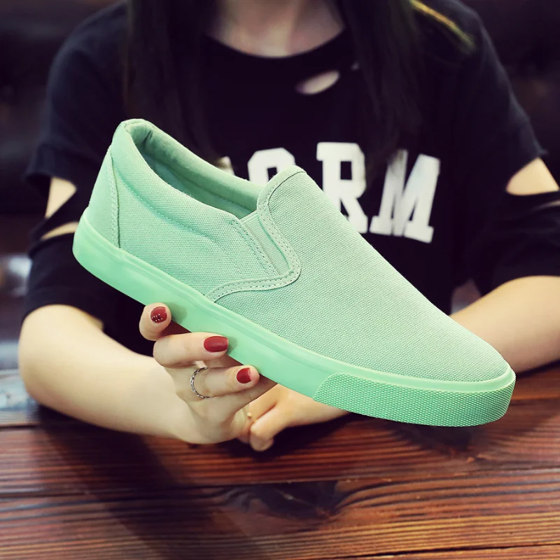 Korean Casual Low-Cut Shallow Mouth Canvas Shoes Half-Support Green Color  Women′ S Shoes - China Leisure Shoes and Lace up Sneakers price |  Made-in-China.com