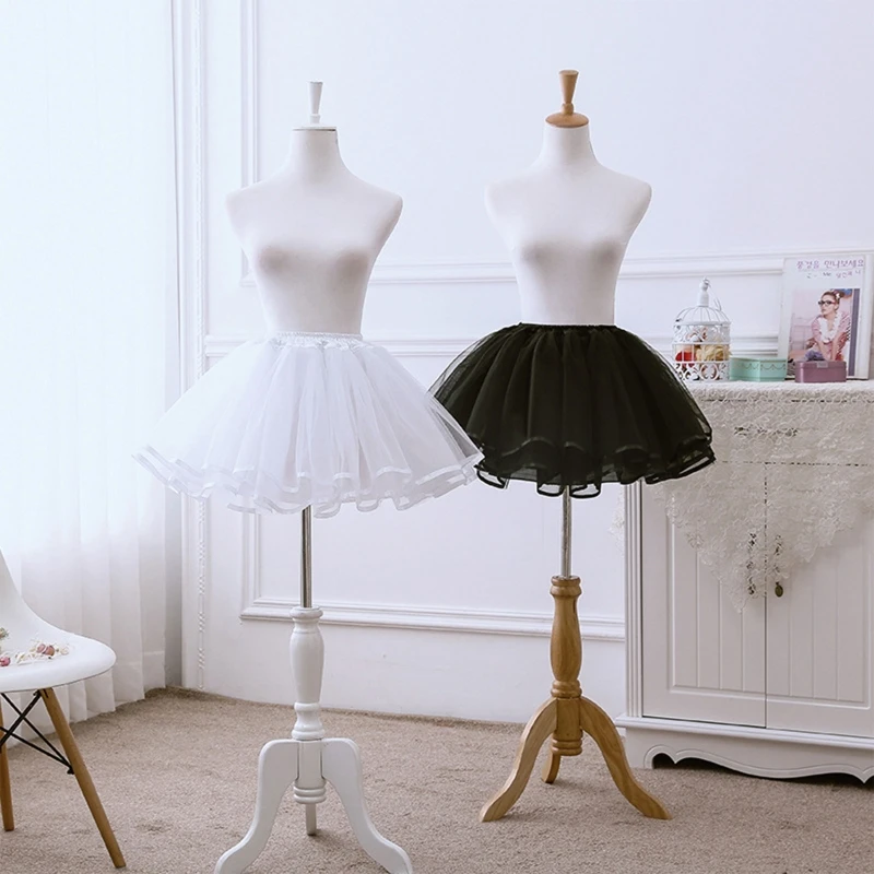 

Women's Lolita Skirts Crinoline Short Petticoat Vintage Party Underskirt Elastic Waist Swing Gothic Skirt for Prom Dropship