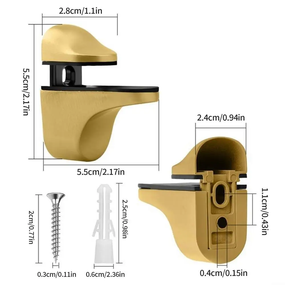 Shelf Brackets Adjustable Shower Glass Shelf Brackets Holder Parts Holder Support Clip Hardware for Wood Acrylic Cabinet Bar
