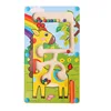 Wooden Magnetic Maze,Train Animals Shape Labyrinth Toys, Early Educational Toys, Magnetic Pen Driving Beads Interactive Game 6
