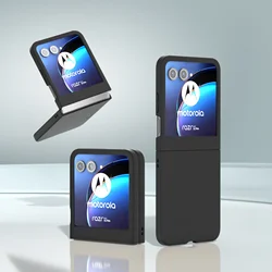 Luxurious Skin Feel Protective Case - Solid Color, 2-Piece Hinge Set, Anti-Scratch & Lightweight Cover for MOTO RAZR 60 (Black)