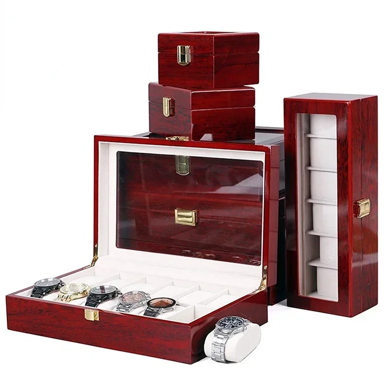 eco-friendly wooden watch box 1/2/3/5/6/10/12 slot watch gift box storage travel universal storage