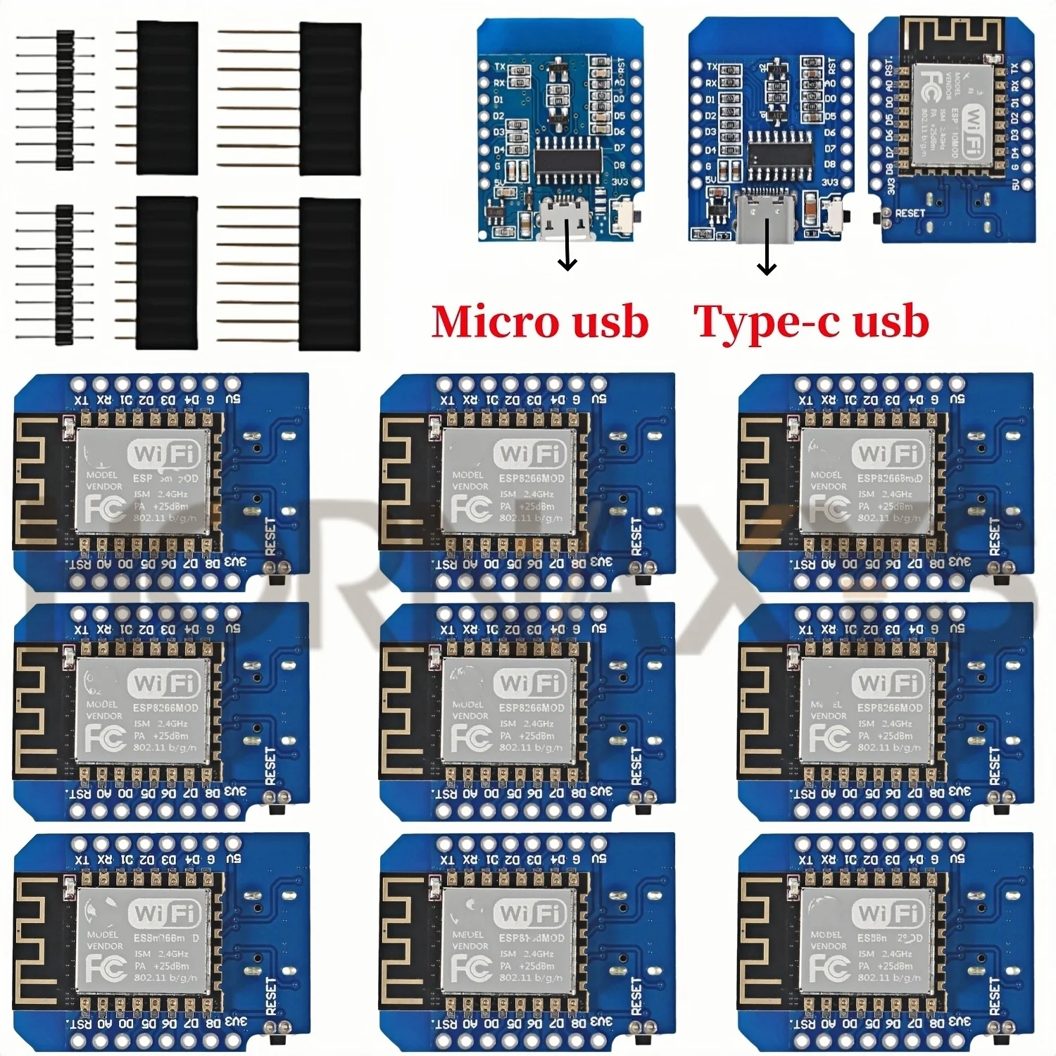 1-10PCS/WeMos D1 Mini TYPE-C/Micro USB ESP8266 ESP-12F CH340G V2 Module WiFi D1 Mini Development Board 3.3V With Pin For Arduino