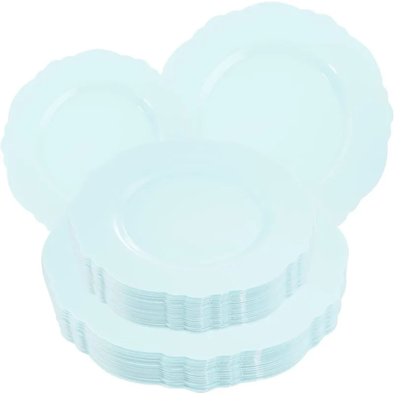 Plastic Disposable Plates 60pcs 30 10.25inch 30 7.5inch for Baroque Upscale Parties Wedding