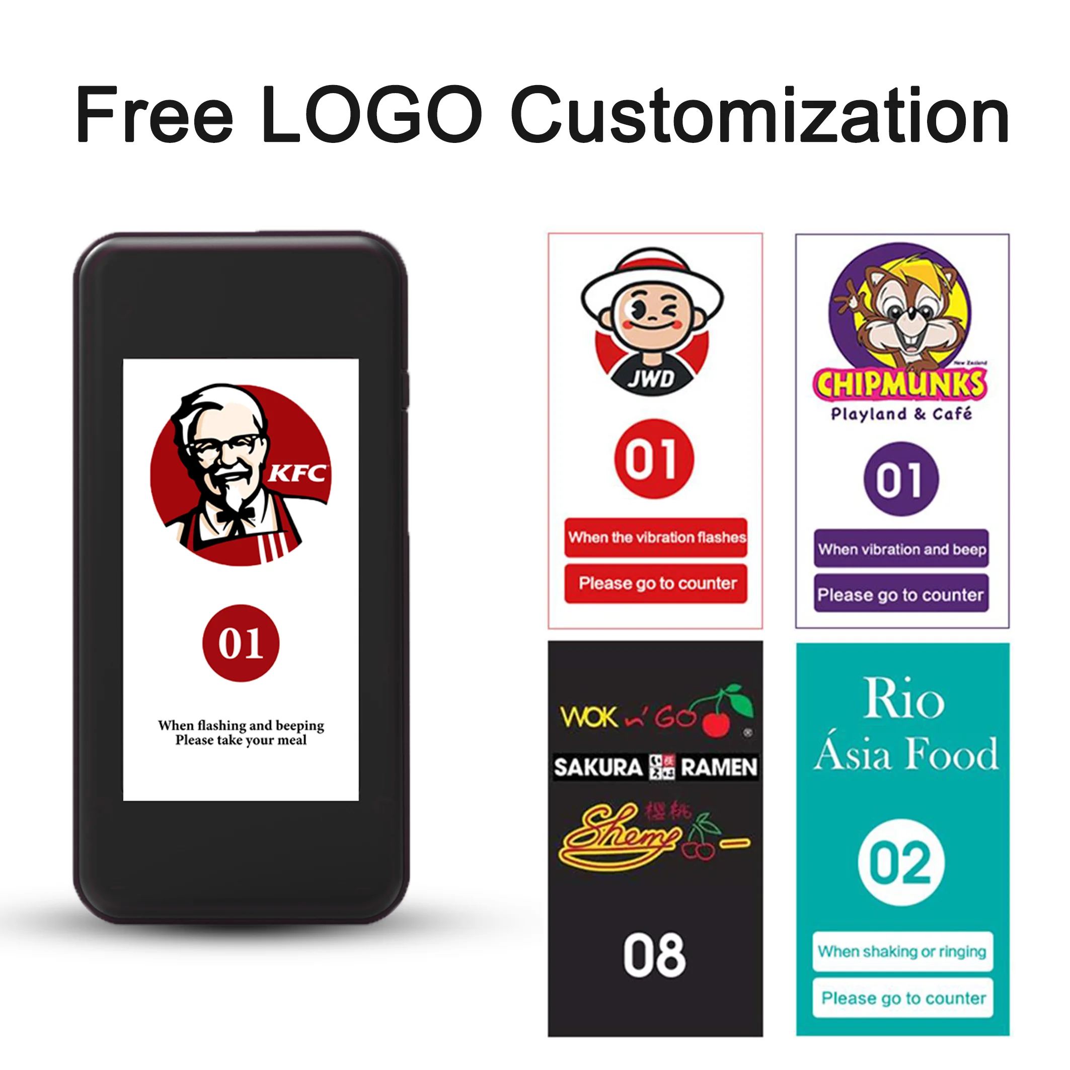 Digital Food dispenser Restaurant Pager With 20 pagers Wireless Call System Touch Butt Buzzer For Fast Food Truck Coffee Service