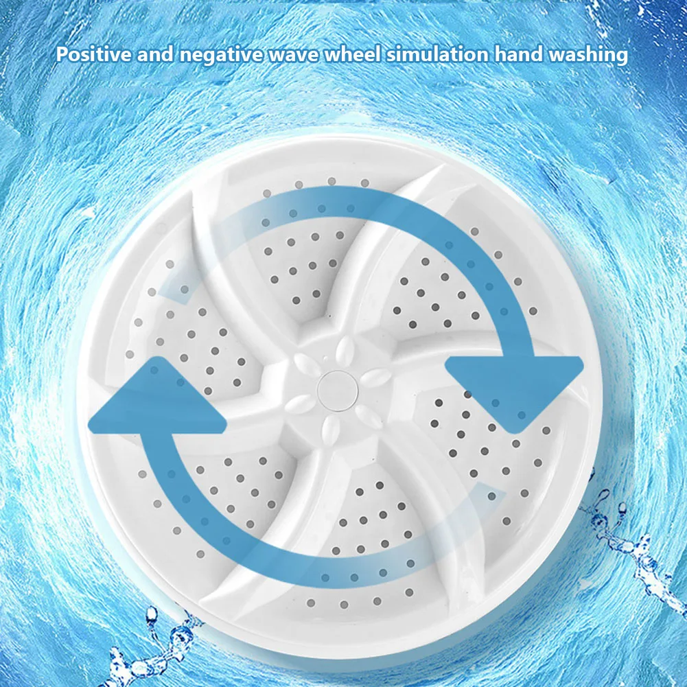 Mini Washing Turbine Laundry Wheel Bubble Ultrasonic Turbo Washing Machines Multifunction Cleaning Low Noise for Business Trip