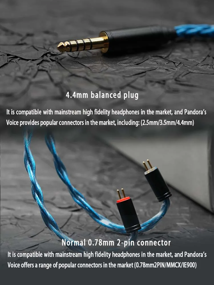 XINHS 8-adriges HiFi-Kopfhörer-Upgrade-Kabel 0,78 mm MMCX IE900, geeignet für Sennheiser NX8 METEOR DragonFly 81T Mystic 8 – Detail 3