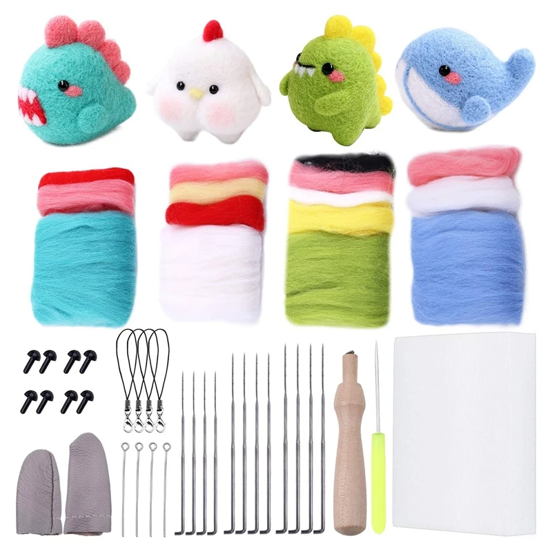 

1 Набор игл для валяния, набор игл для валяния с валяющими иглами, инструкции, поролоновый коврик