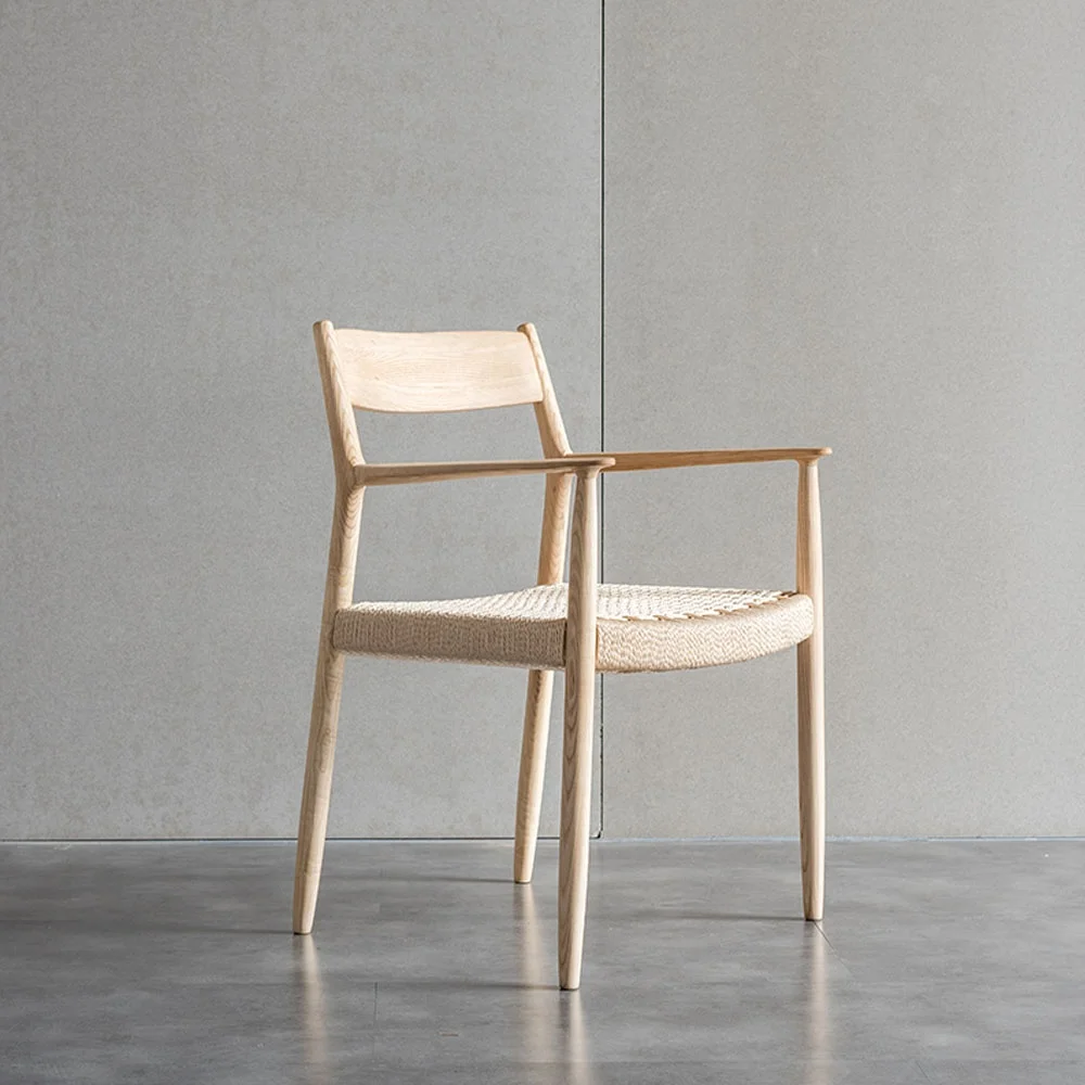 Modern Design Rattan Wooden Armchair Cafe Restaurant Hotel Chairs Home Furniture Wood Dining Chair