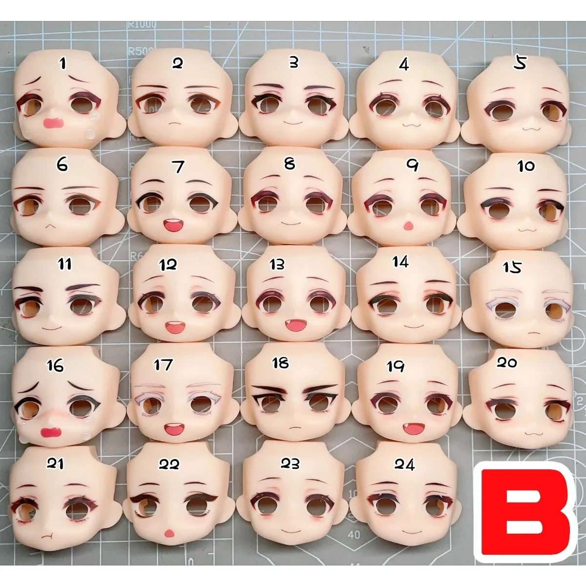 Ob11 오픈 눈 얼굴 애니메이션 게임 코스프레 인형 10mm 12mm 눈에 적합 수제 물 스티커 페이스 플레이트 장난감 액세서리