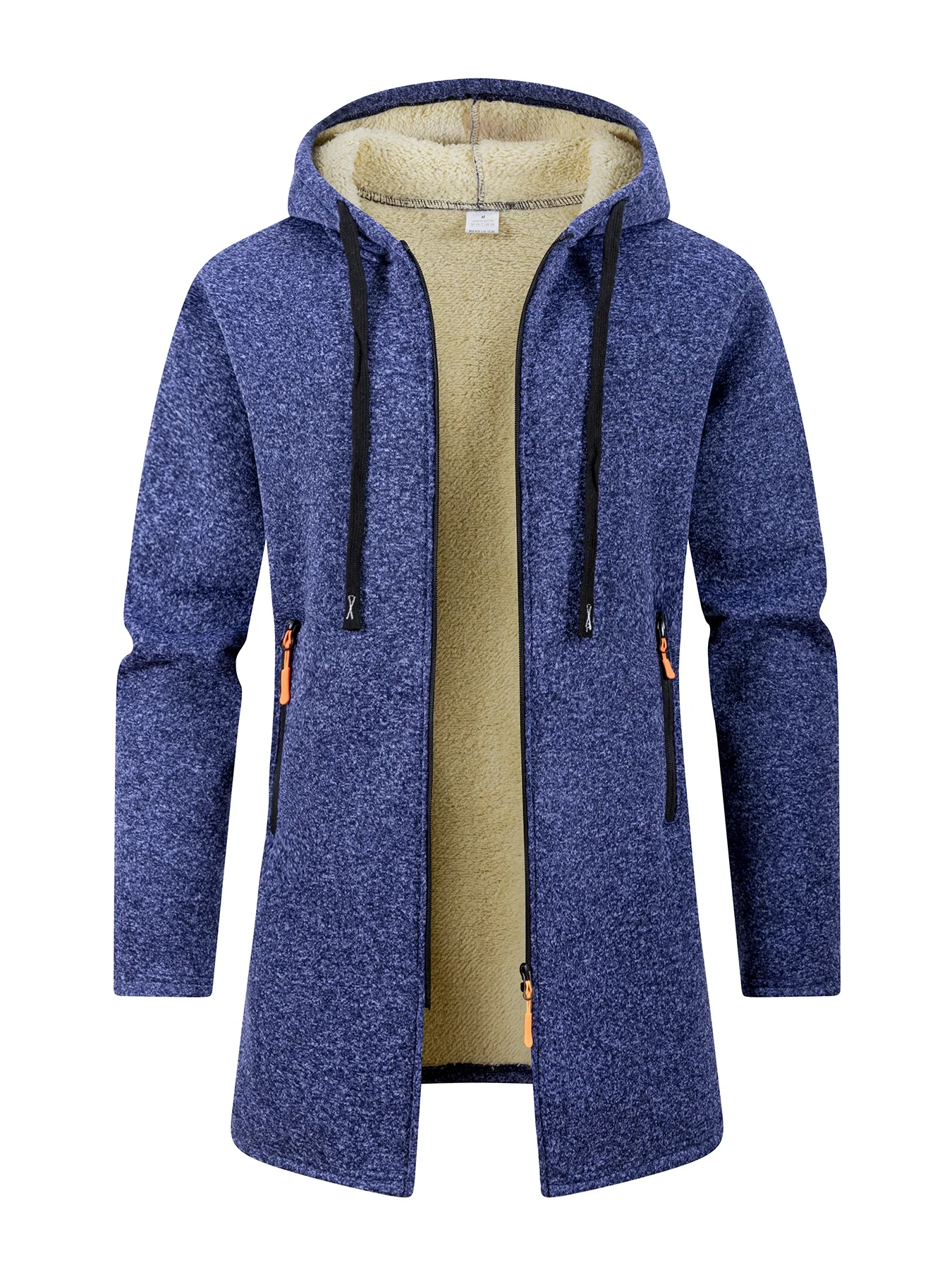 الرجال الشتاء سميكة منتصف طول جاكيت زيبرا غزل دافئ...