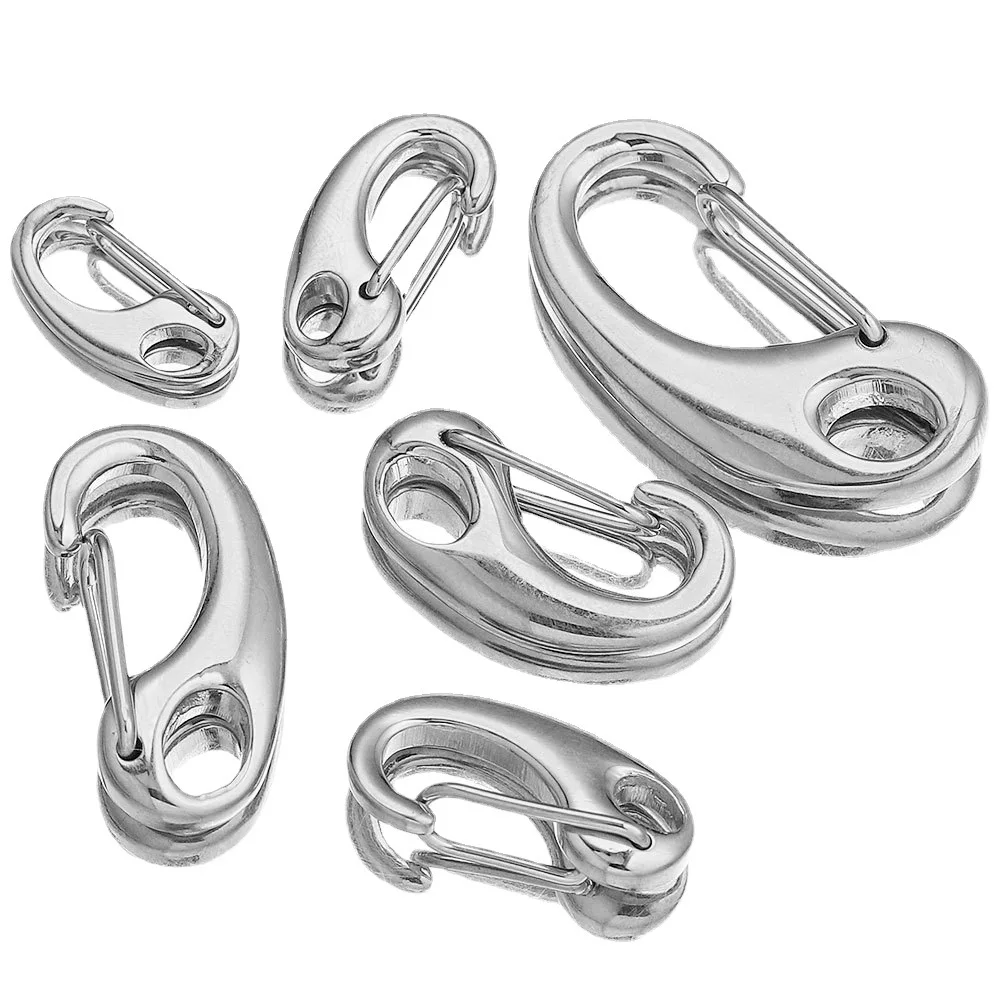 Stainless Steel 316L Shrimp Buckle DIY Jewelry Leather Rope Necklace Lobster Buckle on Bracelet 5